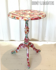 Summer Roses Decoupaged Wine Table