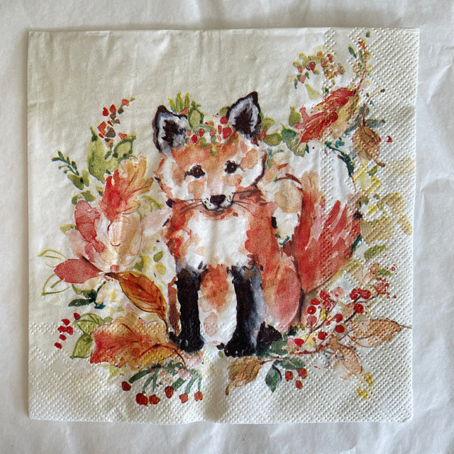 Sweet Fox Napkin Decoupage Napkin Dooney & Daughters