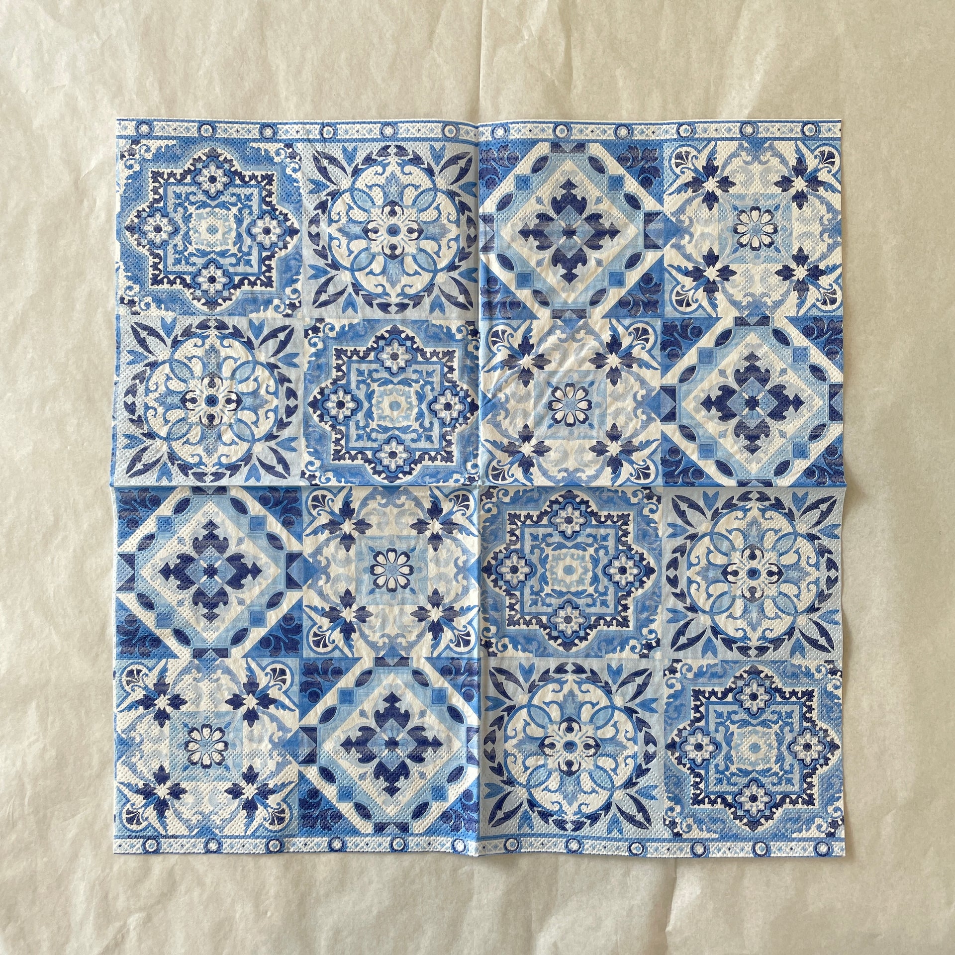 Napkin - Tiles Blue