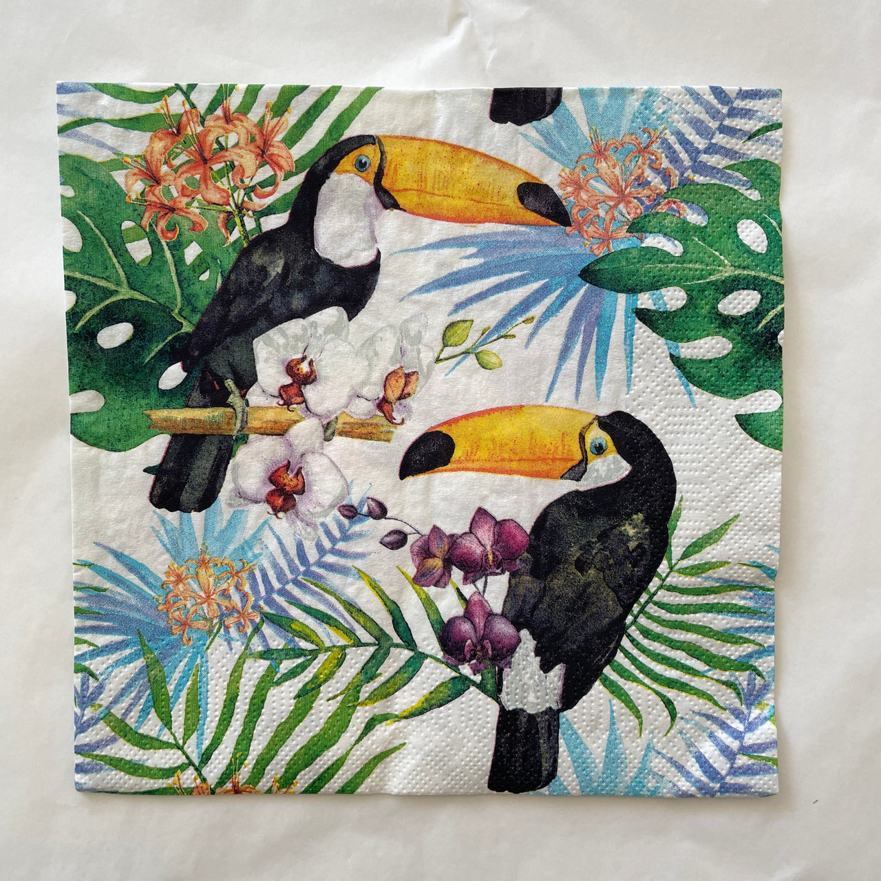 Napkin - Toucans with Jungle Plants