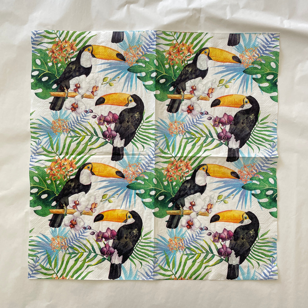 Napkin - Toucans with Jungle Plants