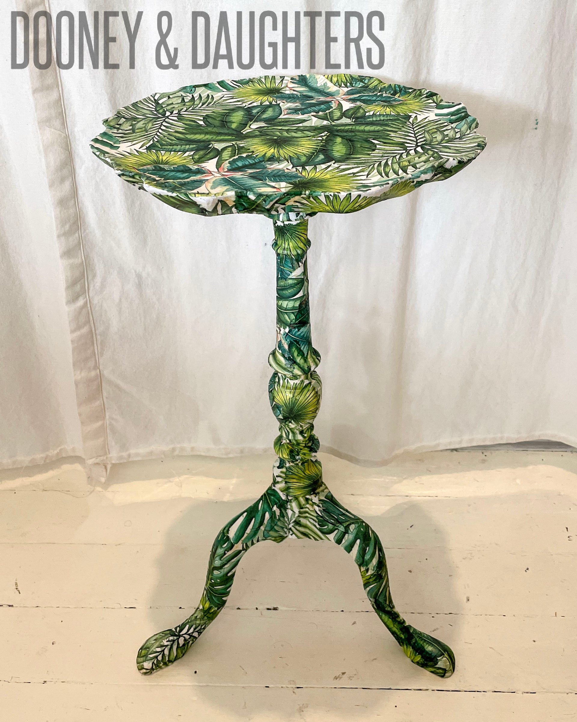Tropical Decoupaged Wine Table