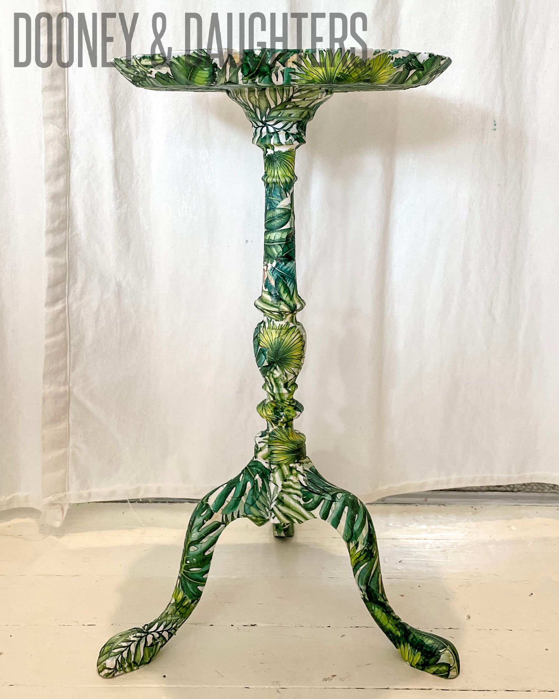 Tropical Decoupaged Wine Table