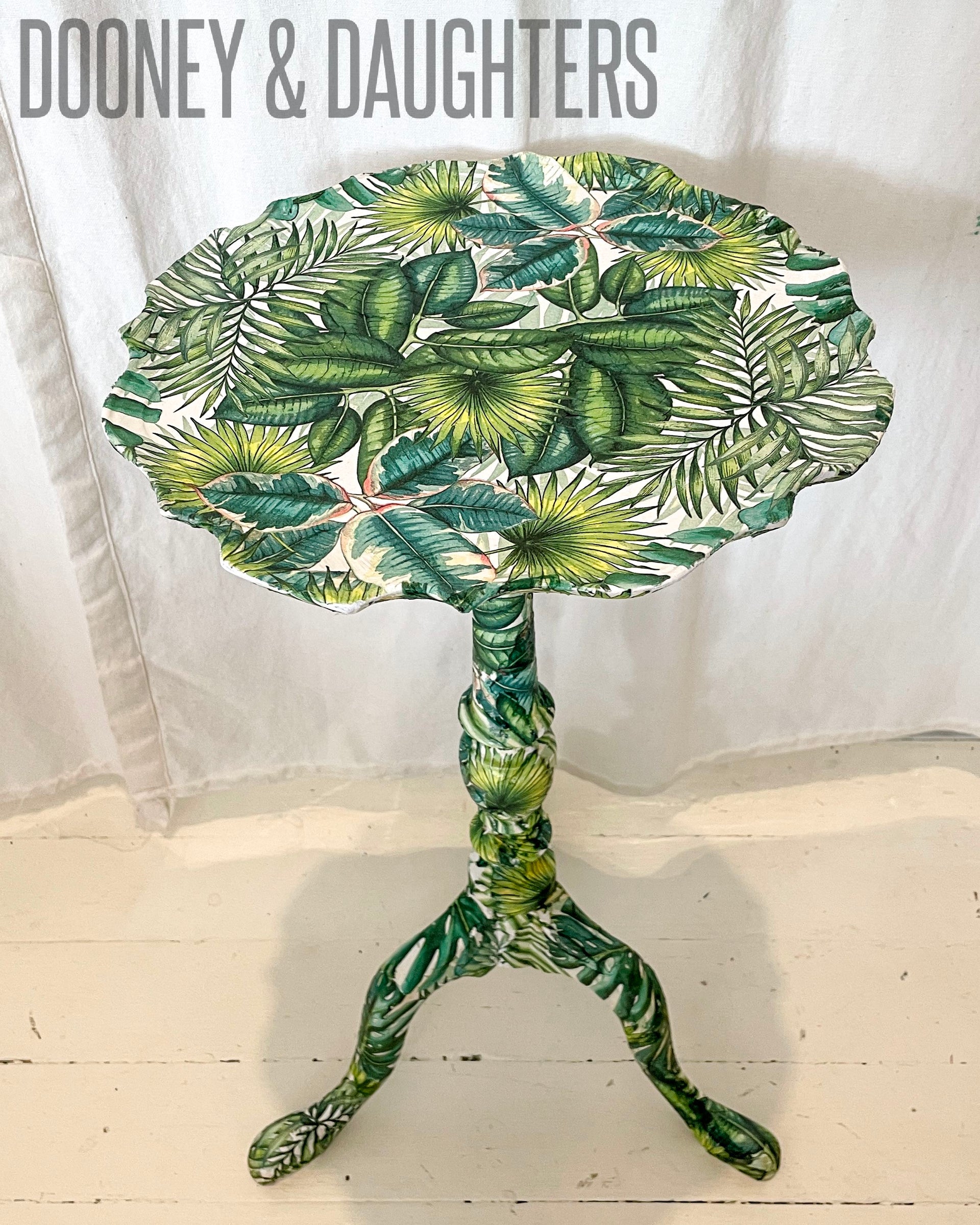 Tropical Decoupaged Wine Table