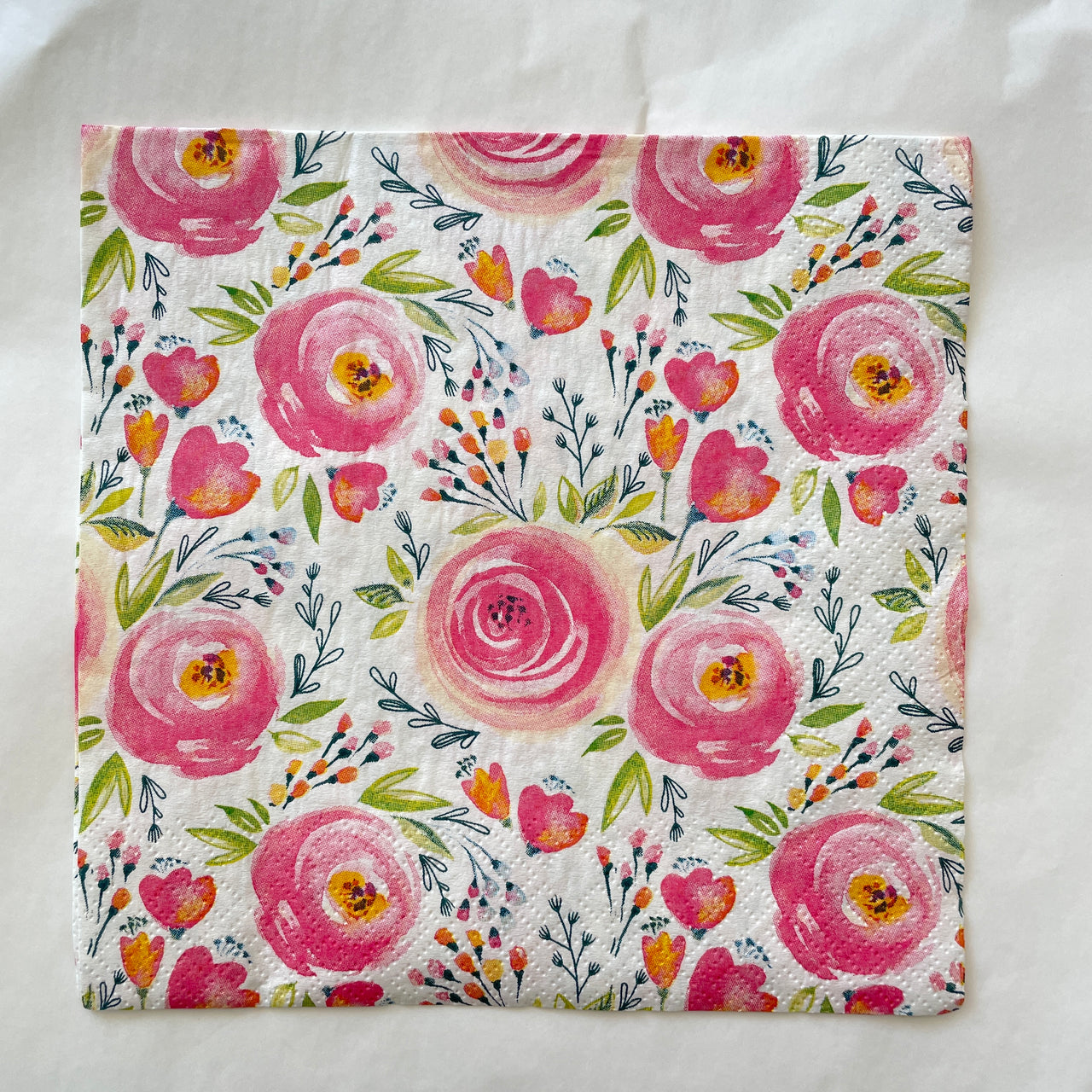 Napkin - Watercolour Painted Flowers