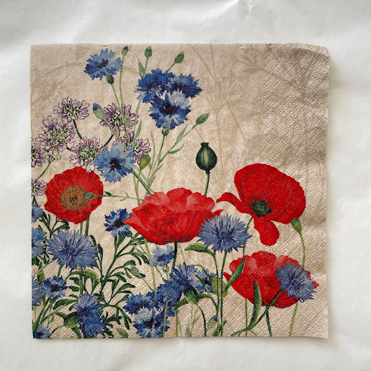 Napkin - Wild Poppies Blue