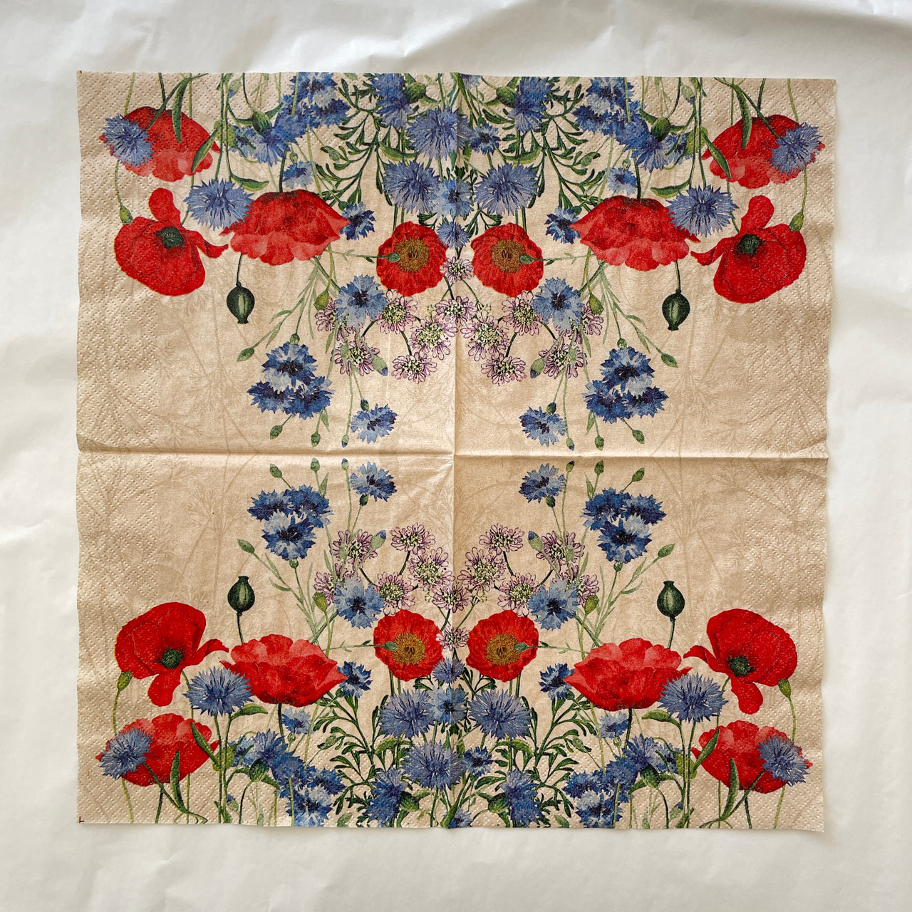 Napkin - Wild Poppies Blue