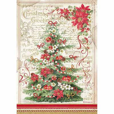 A4 Rice Paper - Christmas Greeting Tree