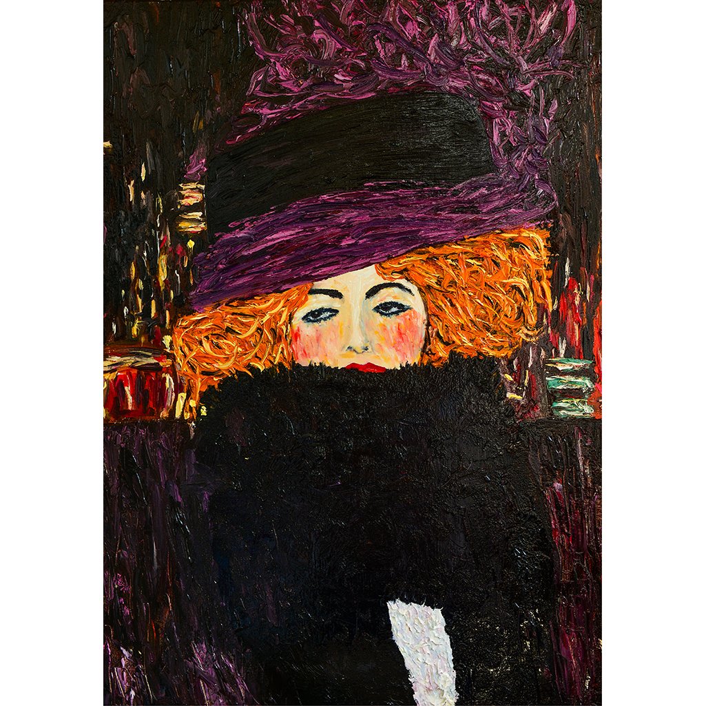 Lady with a Purple Hat Decoupage Paper